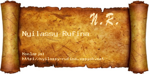 Nyilassy Rufina névjegykártya